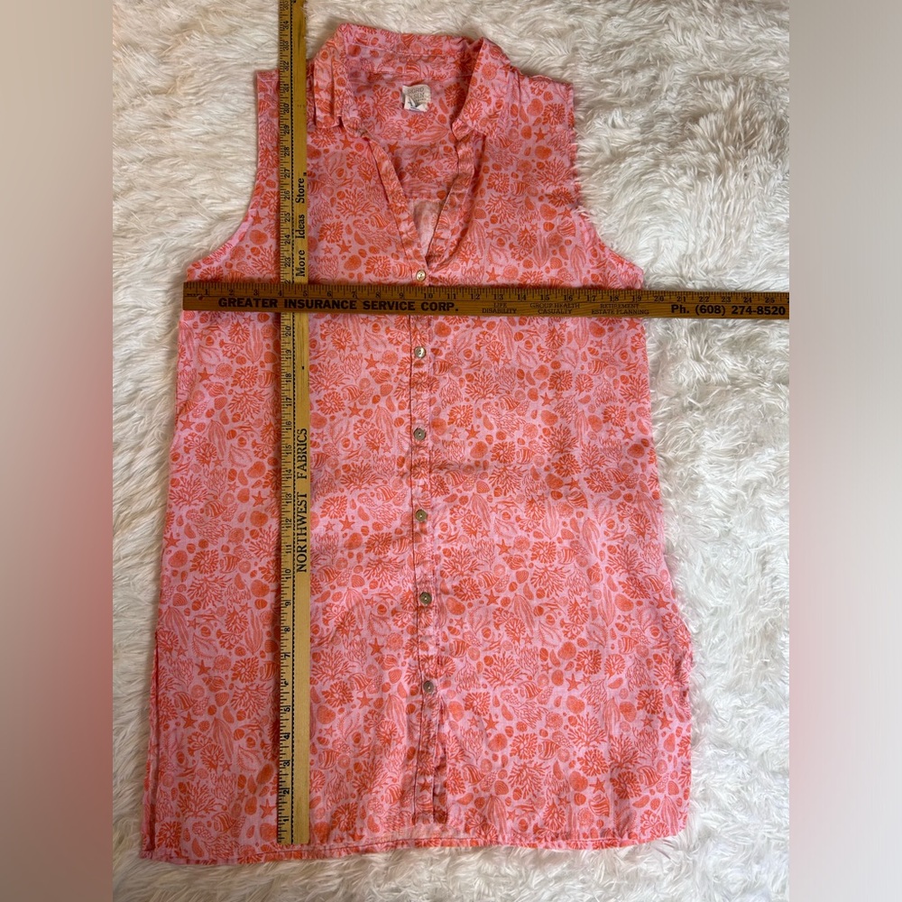 Sigrid Olsen 100% Linen Ocean Shell Print Coverup… - image 8